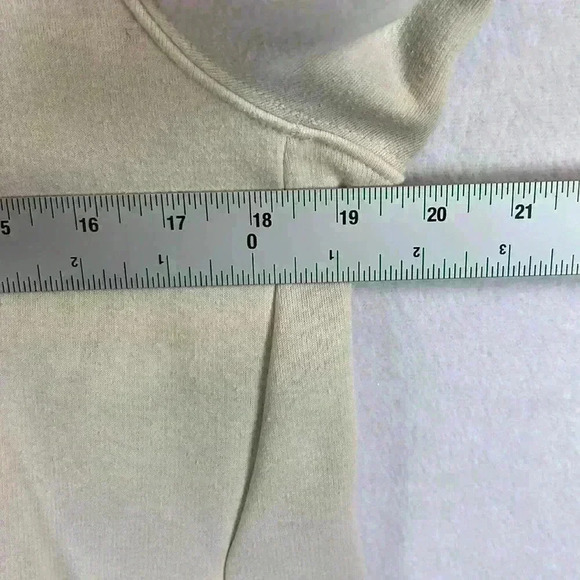 Athleta Women’s 1/4 Zip Hoodie Sweatshirt Size Small Cream Kangaroo Pocket - Picture 7 of 7